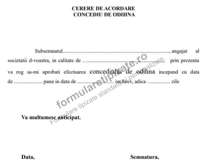 Cerere de concediu